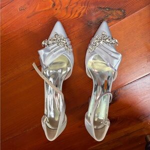 Elegant Silver Women's Shoes with Embellishments